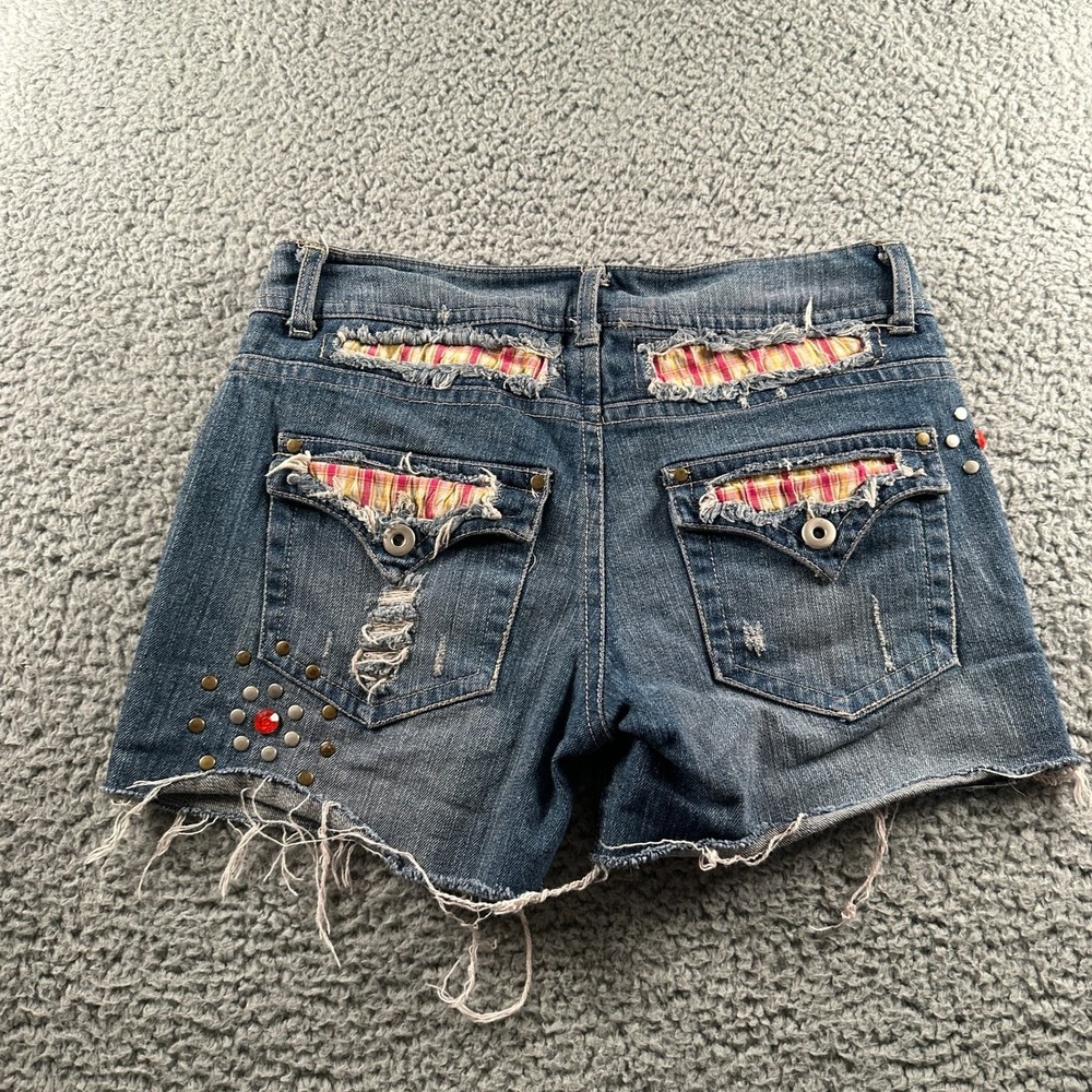 Reformation Vintage Denim Cutoff Shorts Womens 28 Oak Distressed Studded - Picture 10 of 11